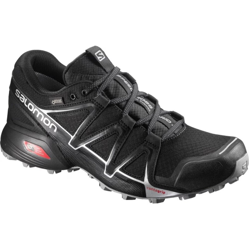 Salomon Speedcross 5 Gore-Tex Hiking Shoes Black/Grey Mens Size New
